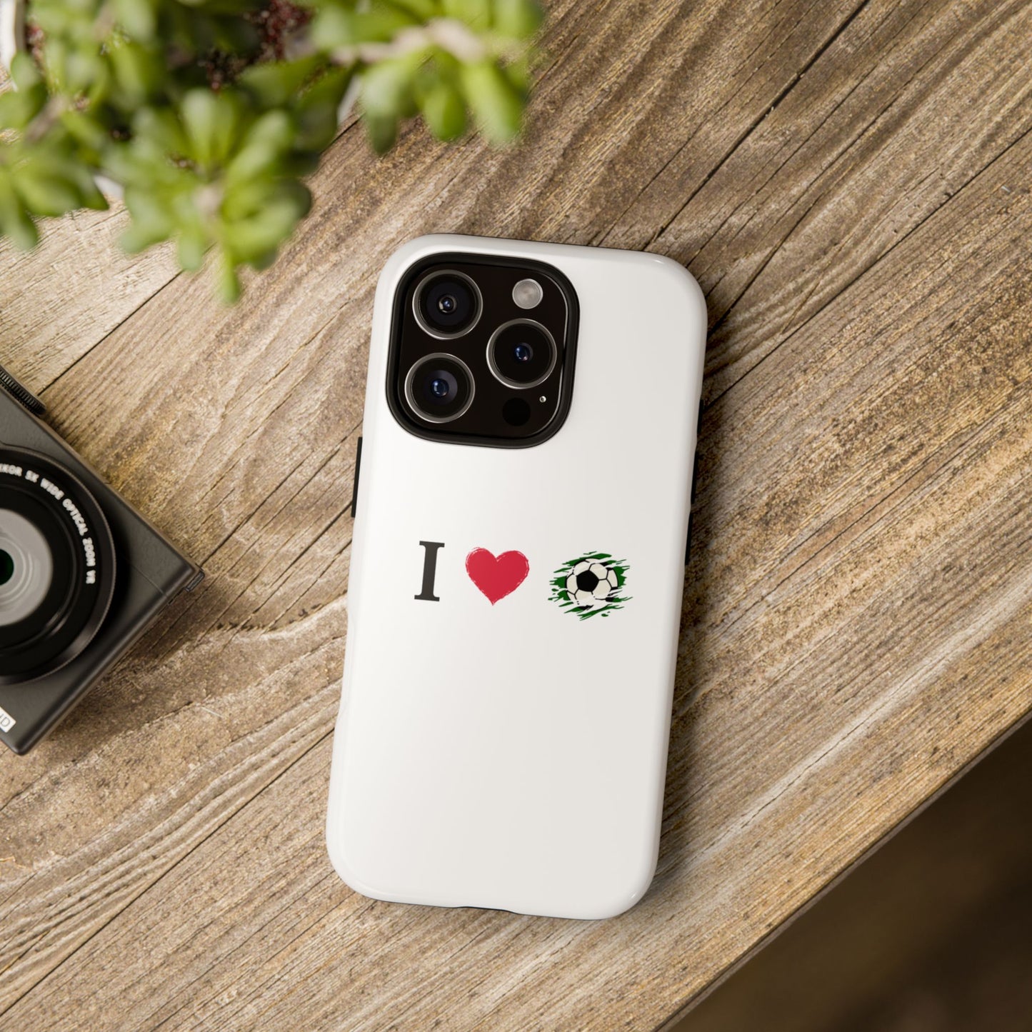 Soccer Phone Case, I Love Soccer, Tough Case Cover, Sporty Phone Accessories, Gift for Soccer Lovers, Unique Soccer Design - TRV