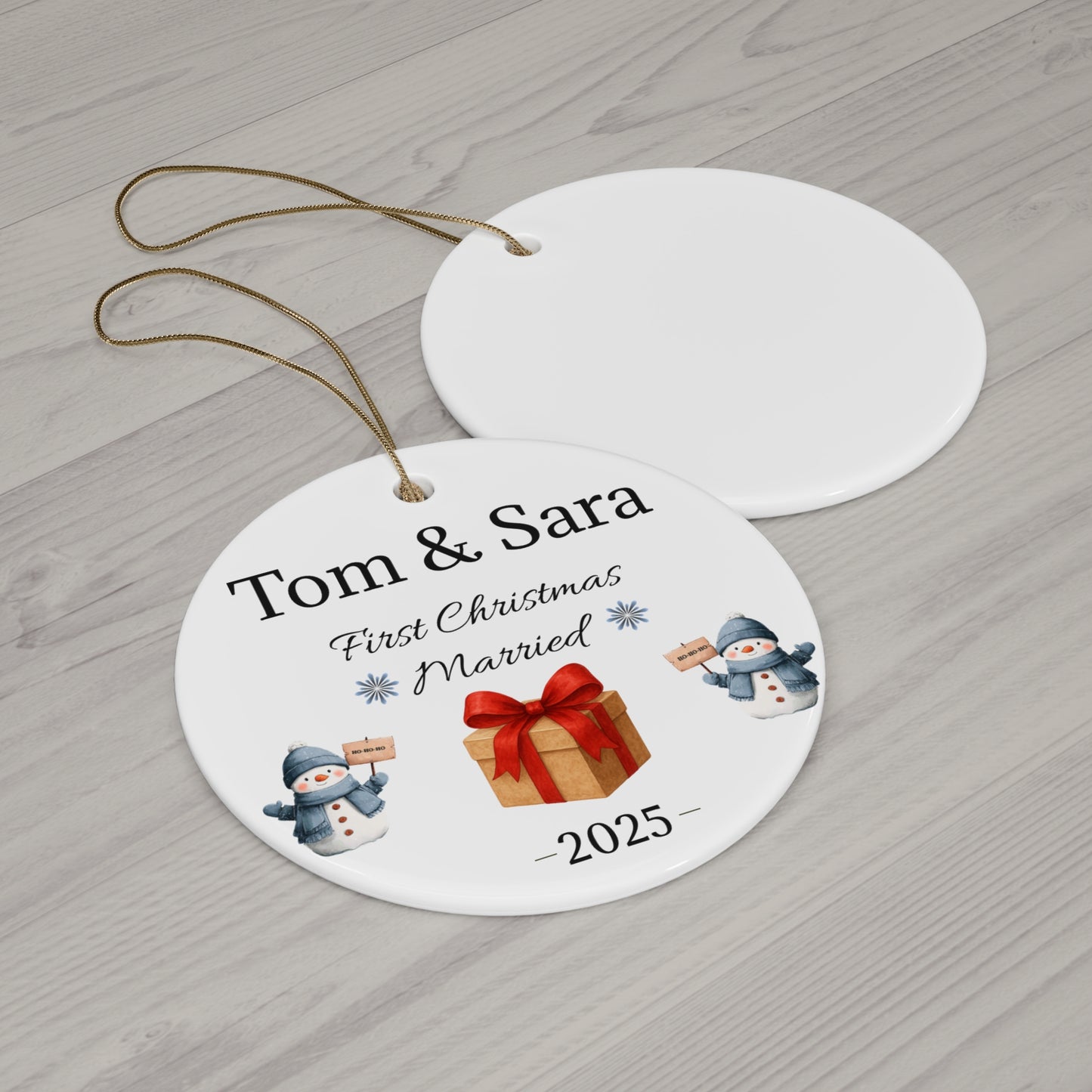 First Christmas Married ornament | Ceramic Christmas ornament, Personalized 2025 - TRV
