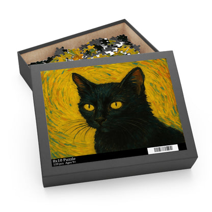 Black Cat Portrait Puzzle | Custom Photo Puzzle 120-500 Piece - TRV
