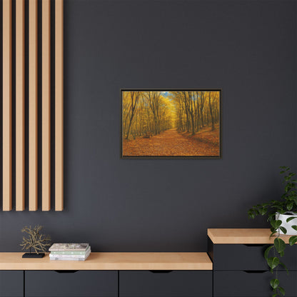 Autumn Forest Framed Canvas Art, Cozy Wall Decor, Nature Inspired Gift, Fall Home Accent, Perfect for Thanksgiving - TRV