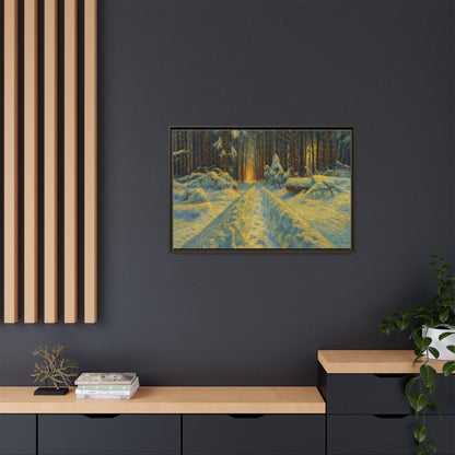 Canvas Art, Winter Landscape Wall Decor, Nature Lovers Gift, Seasonal Decor, Holiday Wall Art, Cozy Home Decoration, Framed Matte Canvas - TRV