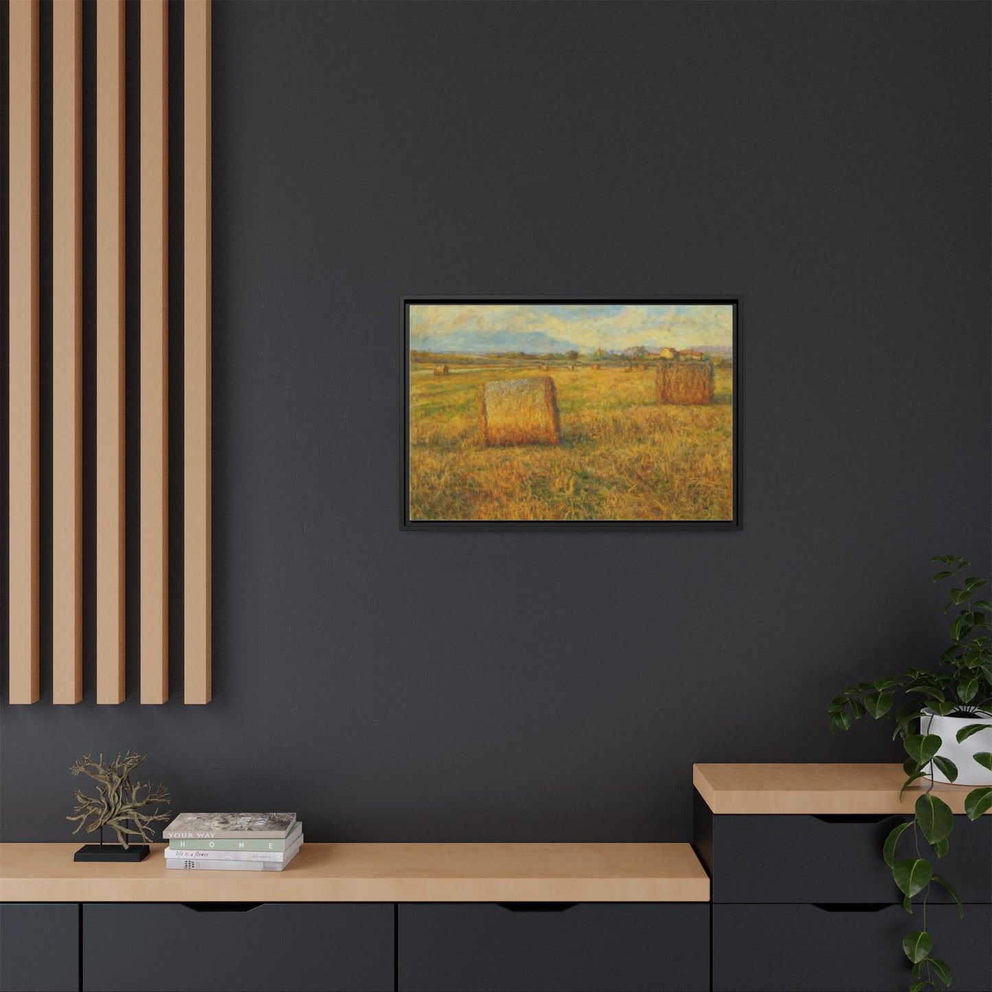 Framed Matte Canvas Wall Art - Rustic Farm Landscape, Country Decor, Home Gallery, Gift for Nature Lovers, Housewarming Decor - TRV