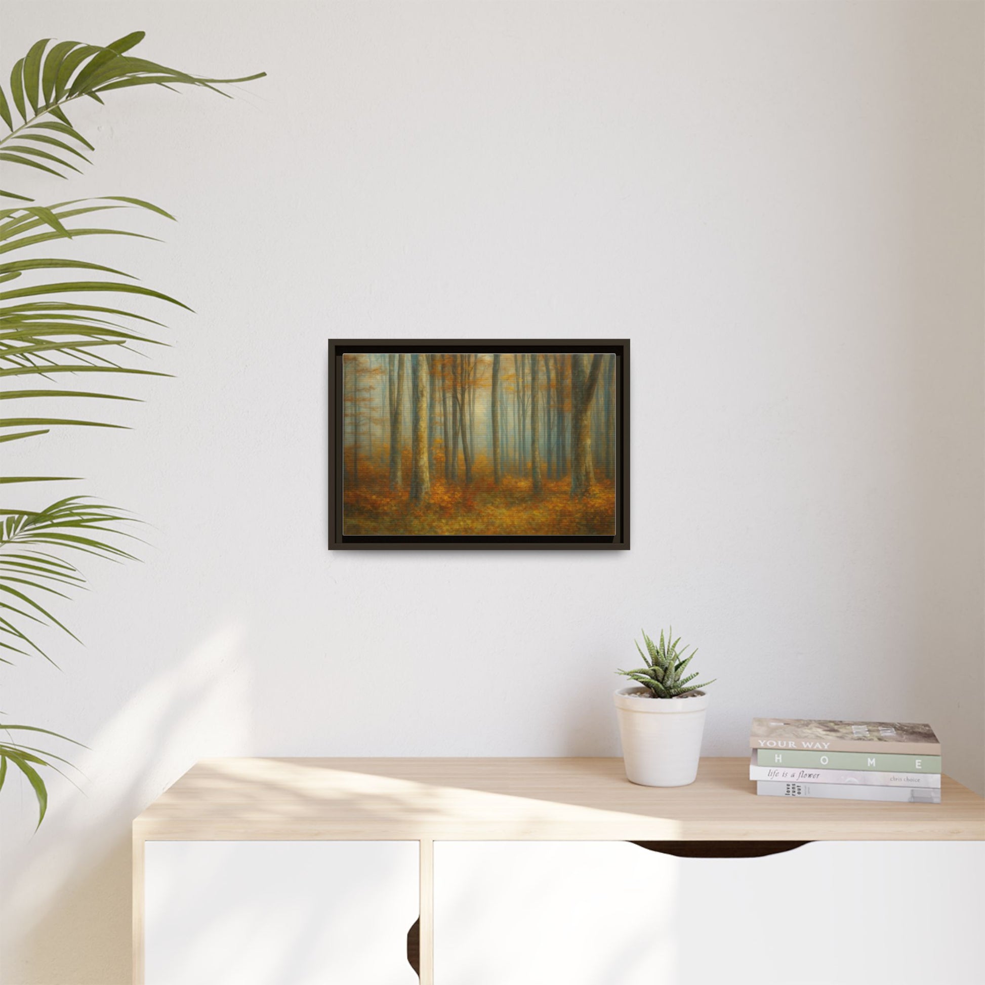 Autumn Forest Canvas Art, Framed Wall Decor, Rustic Home Decor, Nature Artwork, Gift for Nature Lovers - TRV