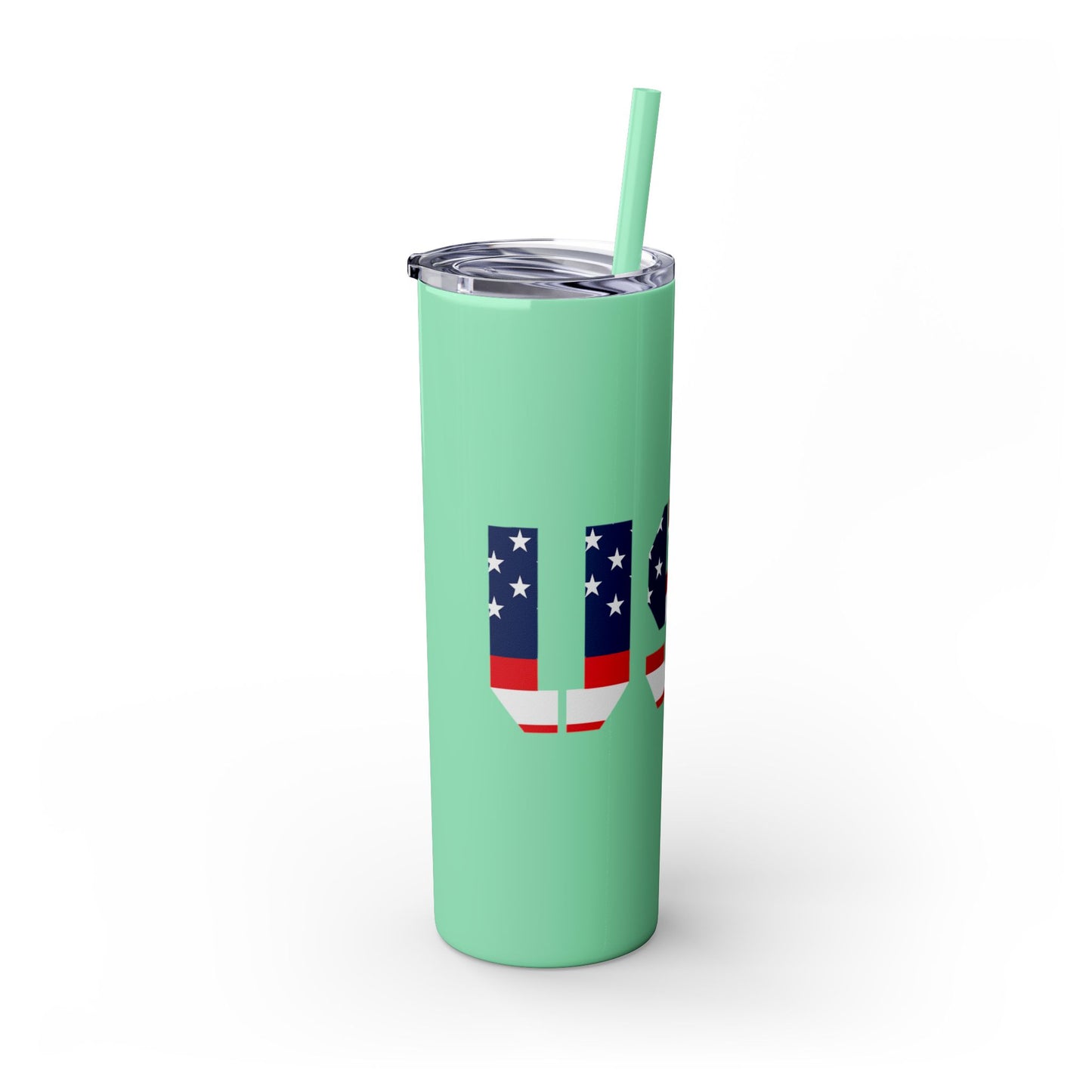 Skinny Tumbler — USA Flag 20oz Straw Tumbler (Patriotic Travel Cup)