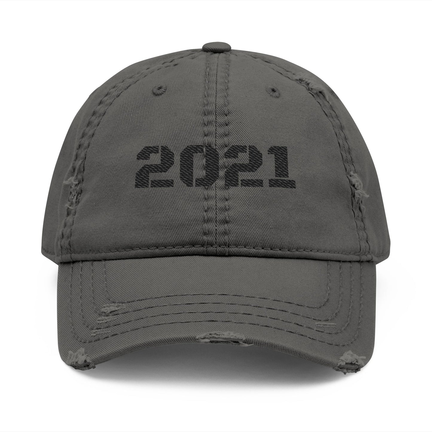 Distressed Dad Hat with 2021 Embroidery, Casual Cap for Gifting, Vintage Style Hat, Retro Headwear, Perfect for Relaxed Outfits, [...] - TRV