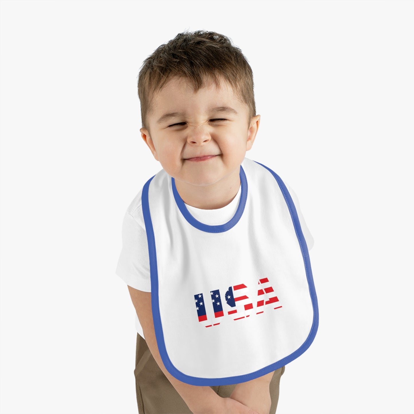 USA Bib for Babies, Americana Baby Bib, Infant Dining Essential, Gift for New Parents, Baby Shower, Fourth of July - TRV