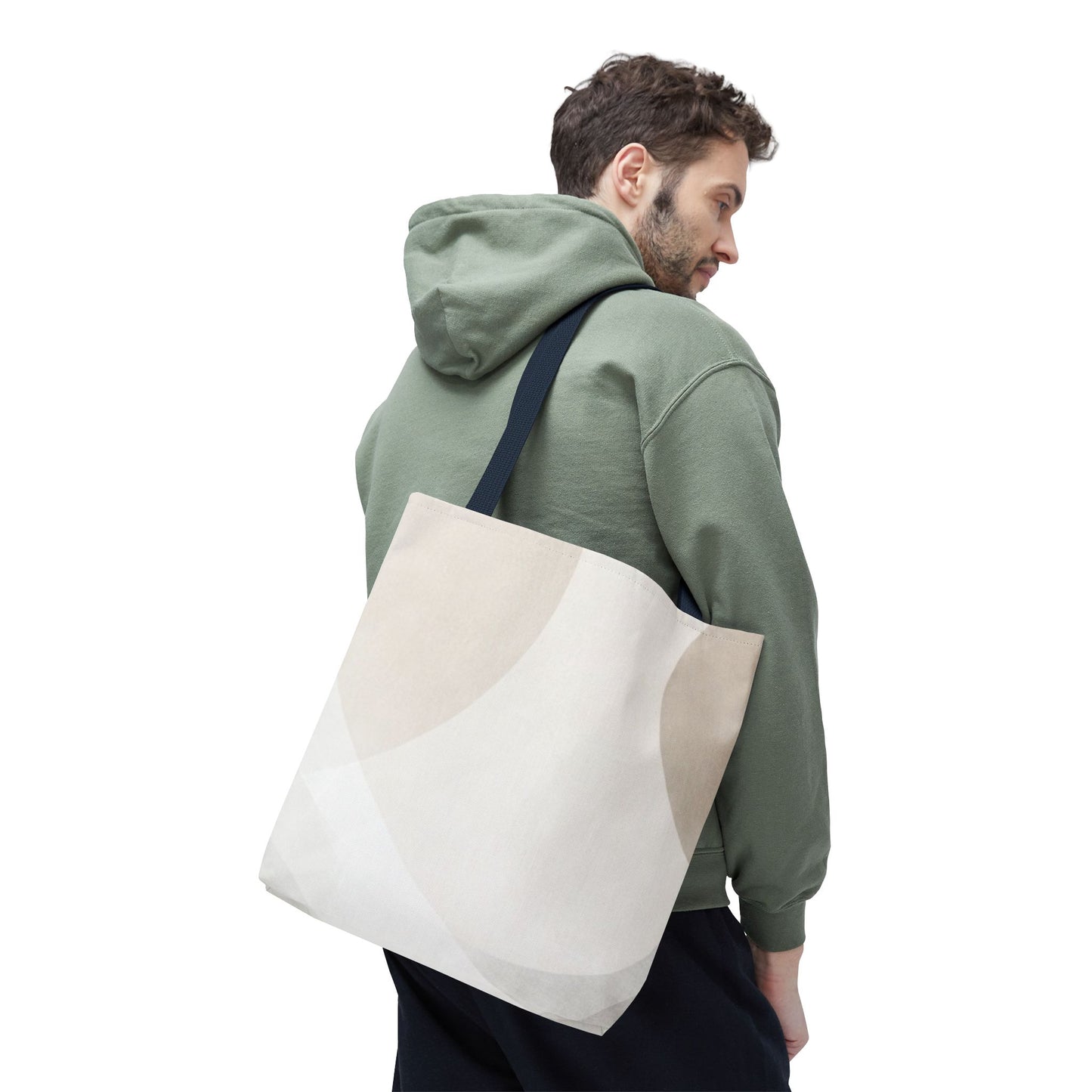 Neutral Abstract Geometric Tote Bag | Minimal Beige Shapes