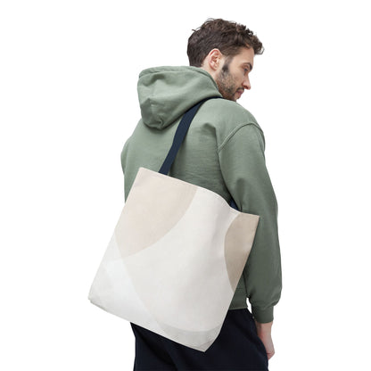 Neutral Abstract Geometric Tote Bag | Minimal Beige Shapes
