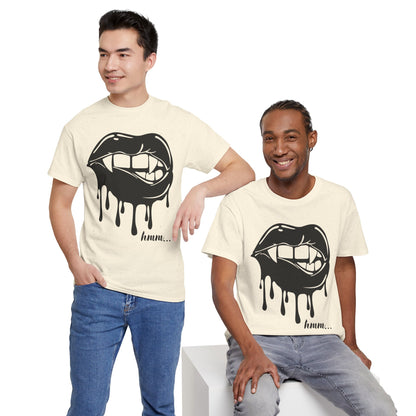 Edgy Graphic Tee - Dripping Lips Design - Unisex Heavy Cotton Tee