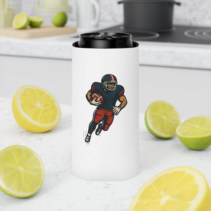 Football Player Can Cooler | Sports Fan Gift, Tailgate Accessories, Game Day Drink Holder, Party Favor, Football Party Decor