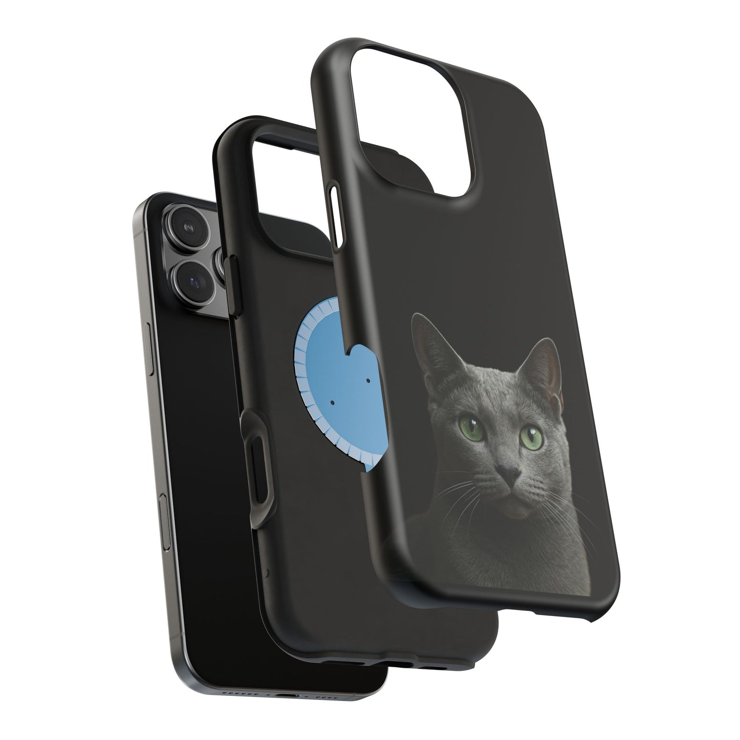 Russian Blue Cat Phone Case — Magnetic Impact-Resistant iPhone Cover