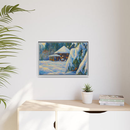 Canvas Art, Winter Scene Home Decor, Seasonal Gift for Art Lovers, Holidays Wall Art, Framed Painting, Matte Print - TRV