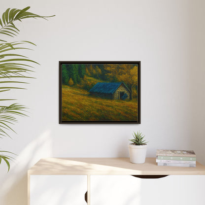 Framed Matte Canvas Print, Rustic Artwork, Farmhouse Decor, Nature Wall Art, Gift for Home, Autumn Decor, Landscape Painting