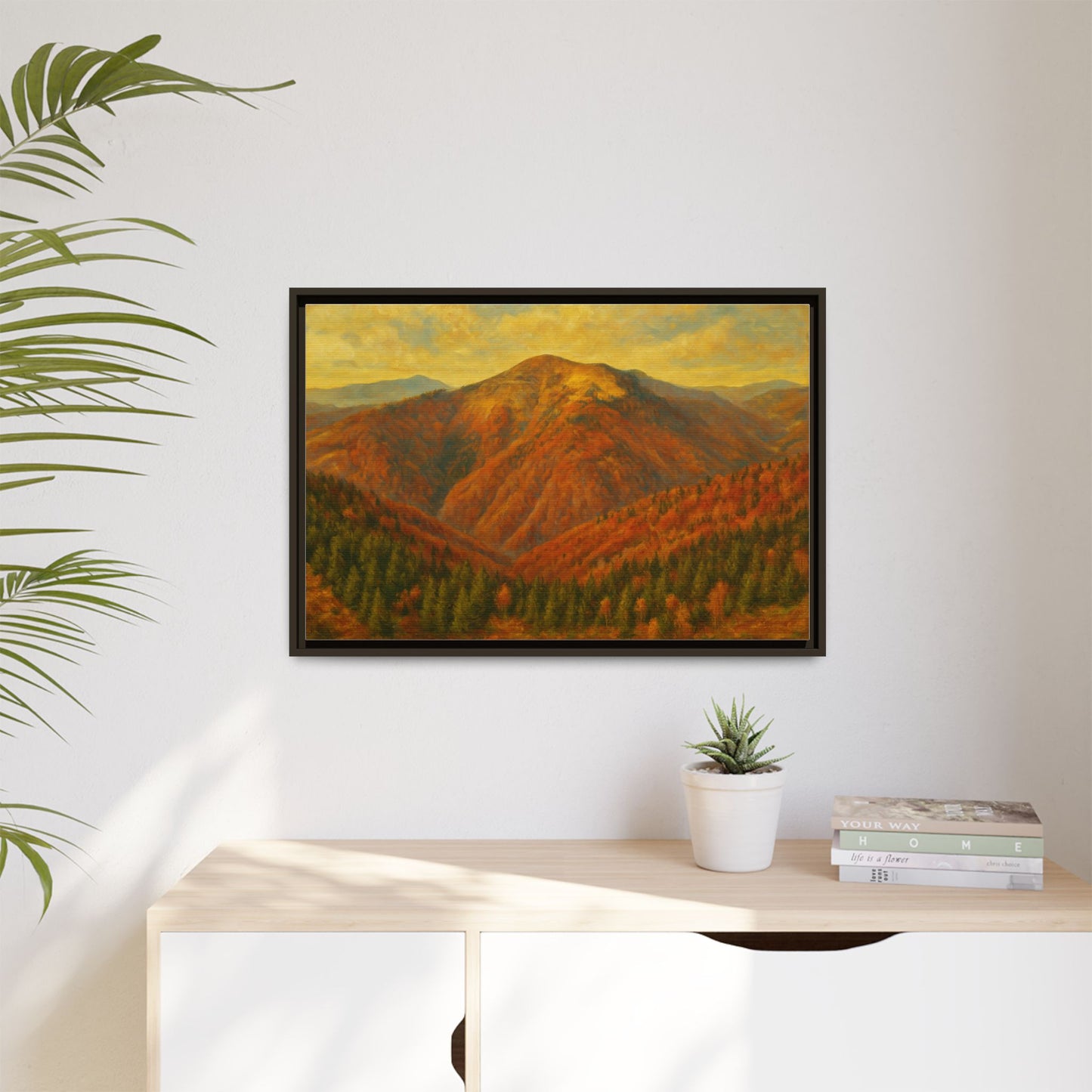 Autumn Landscape Wall Art, Cozy Home Decor, Nature Print, Framed Canvas, Fall Decorations, Gift Idea for Art Lovers - TRV