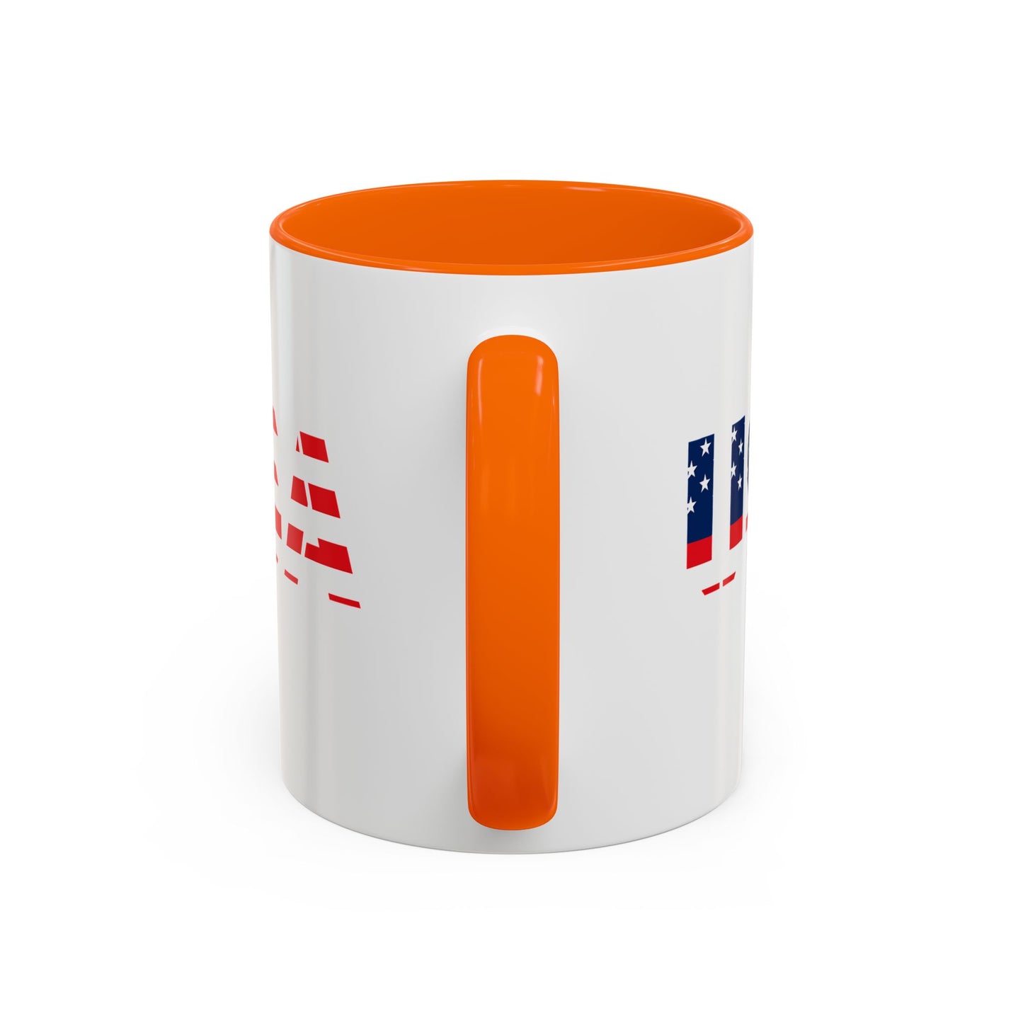 USA Flag Accent Coffee Mug — Patriotic 11/15oz Ceramic Coffee Cup