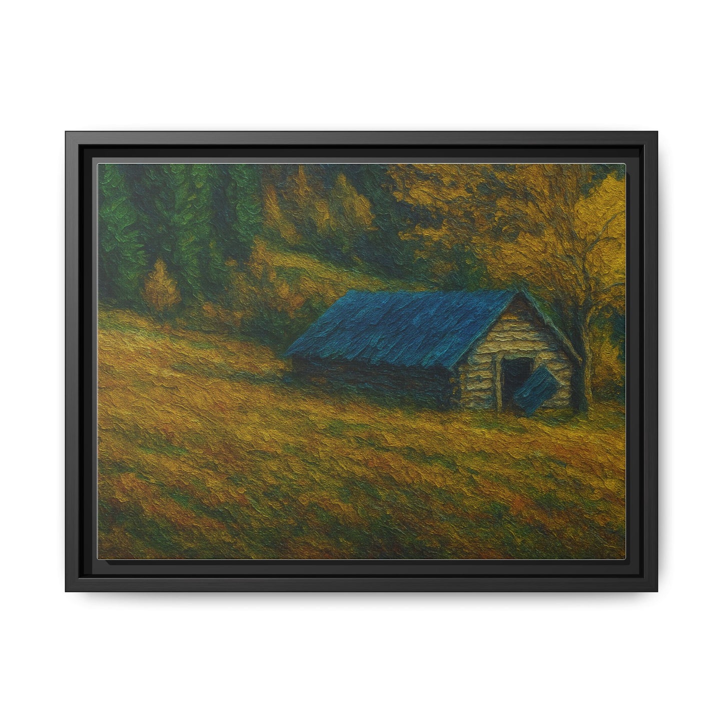 Framed Matte Canvas Print, Rustic Artwork, Farmhouse Decor, Nature Wall Art, Gift for Home, Autumn Decor, Landscape Painting