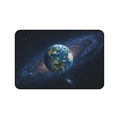 Earth in Galaxy Desk Mat | Space Planet Mousepad - TRV