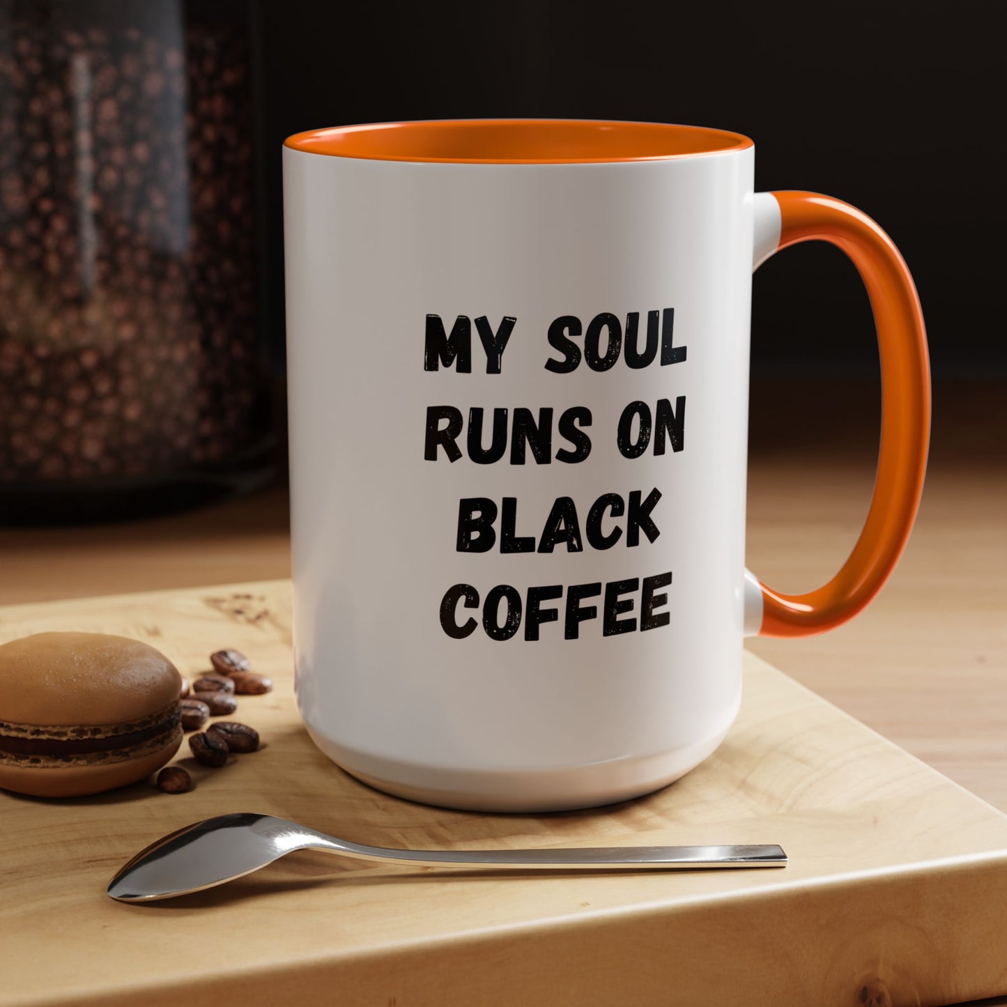 Funny Coffee Mug - My Soul Runs on Black Coffee | Perfect Gift for Coffee Lovers, Office Mugs, Tea, Barista, Halloween