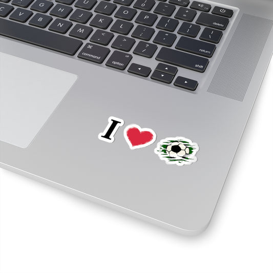 I  Soccer Kiss-Cut Stickers — Football Fan Decals for Laptops, Water Bottles & Gear