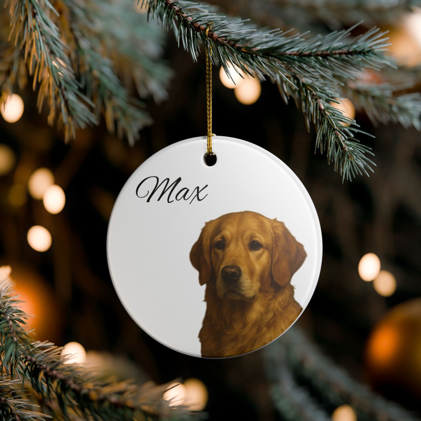 Dog Personalised Ceramic Decoration Ornament, (1pc) - Pet Keepsake for Christmas Tree, Custom Puppy Gift, Unique Dog Lover Decor, - TRV