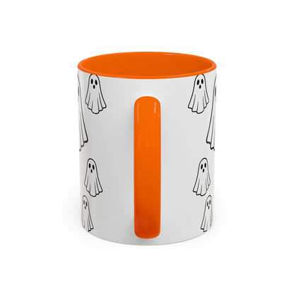 Cute Ghost Accent Coffee Mug, Halloween Mug, Spooky Drinkware, Gift for Ghost Lovers, Seasonal Decor, Unique Coffee Cup - TRV