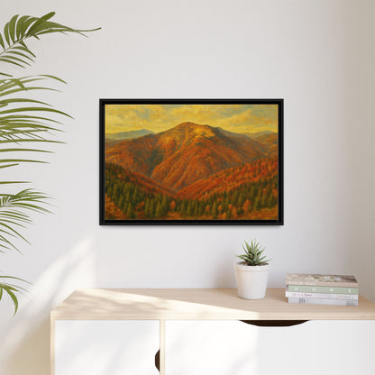 Autumn Landscape Wall Art, Cozy Home Decor, Nature Print, Framed Canvas, Fall Decorations, Gift Idea for Art Lovers - TRV