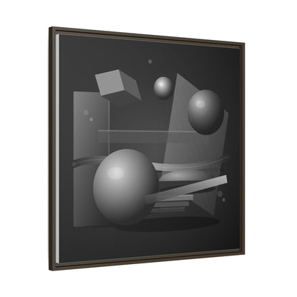 Monochrome Geometric Spheres Canvas Framed Wall Art | Matte Print