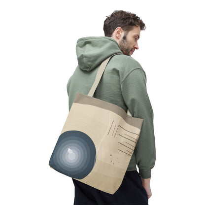 Abstract Neutral Waves Tote Bag | Geometric Circle Pattern