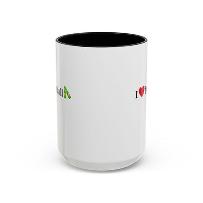 I Love Football Accent Coffee Mug, Perfect Gift for Sports Lovers, Football Enthusiasts, Unique Mug for Game Days, Home or Office Decor - TRV