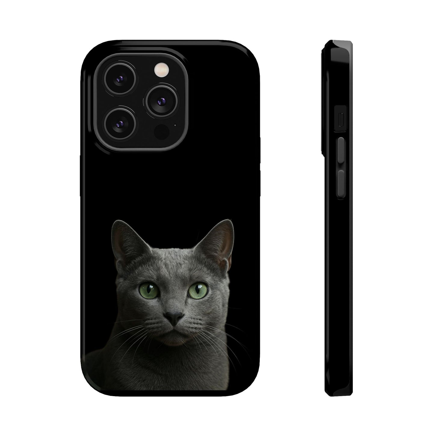 Russian Blue Cat Phone Case — Magnetic Impact-Resistant iPhone Cover