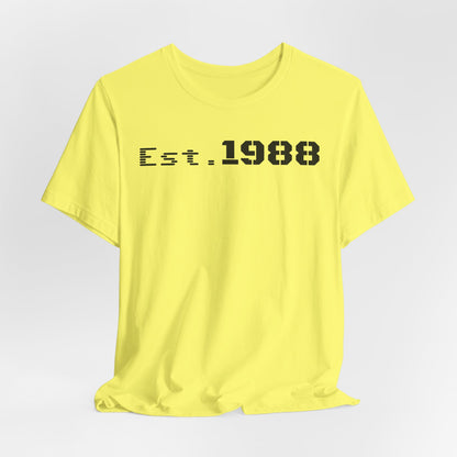 Est. 1988 Unisex Jersey Tee, Vintage Birthday Shirt, Casual Everyday Wear, Gift for Him or Her, Anniversary Celebration Tee