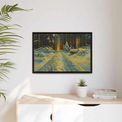 Canvas Art, Winter Landscape Wall Decor, Nature Lovers Gift, Seasonal Decor, Holiday Wall Art, Cozy Home Decoration, Framed Matte Canvas - TRV