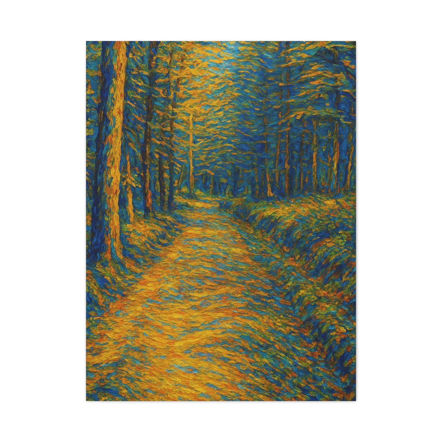 Van Gogh Style Forest Canvas Art | Nature Wall Decor, Home Office Accent, Gift for Nature Lovers, Gallery Wrapped, Living Room Wall Art - TRV
