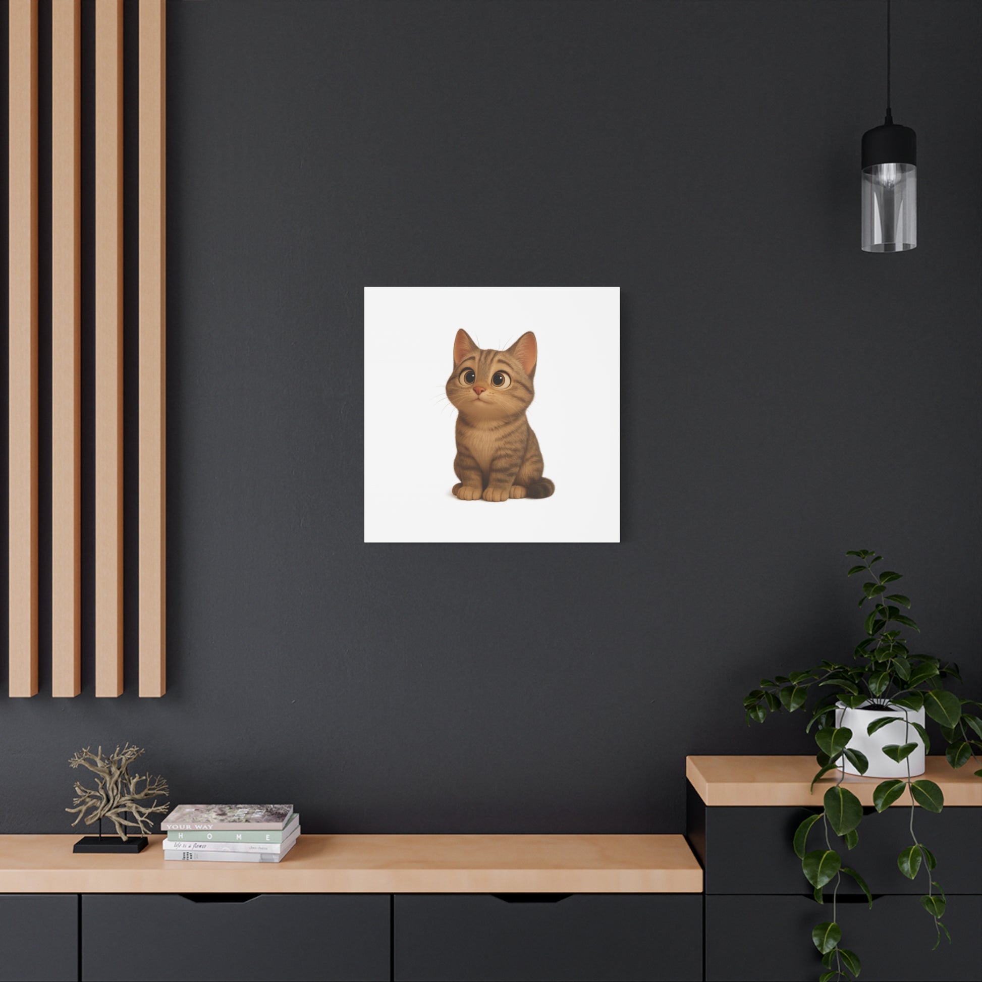 Adorable Cat Canvas Art, Cute Cat Wall Decor, Pet Lover Gift, Nursery Wall Art, Animal Print, Modern Home Decor - TRV