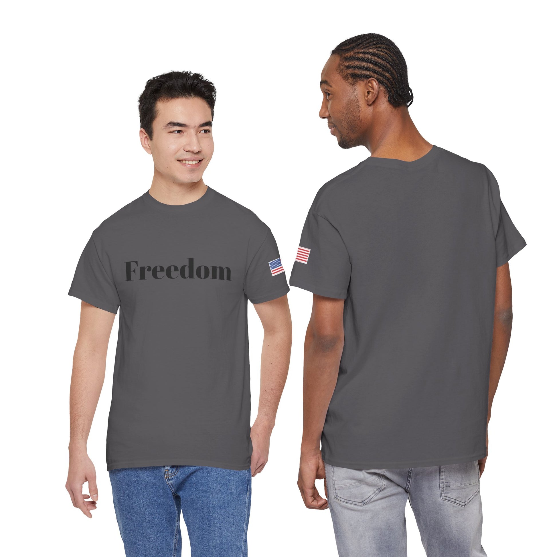 Freedom script tee | T-Shirt, American flag sleeve - TRV