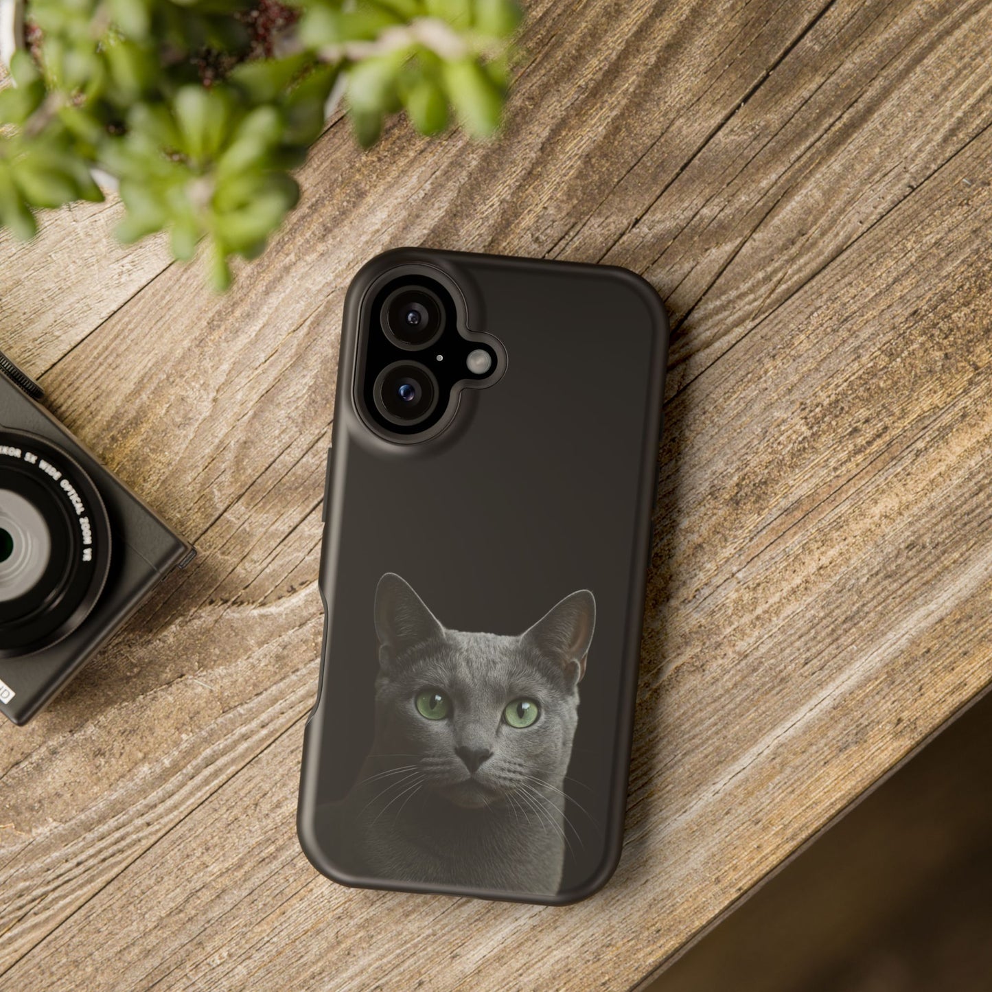 Russian Blue Cat Phone Case — Magnetic Impact-Resistant iPhone Cover