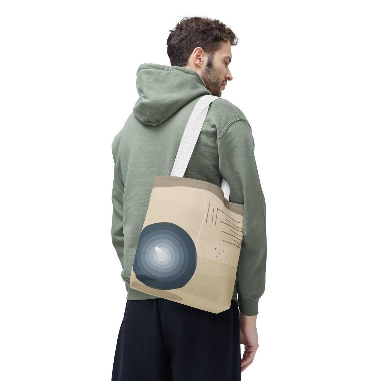 Abstract Neutral Waves Tote Bag | Geometric Circle Pattern