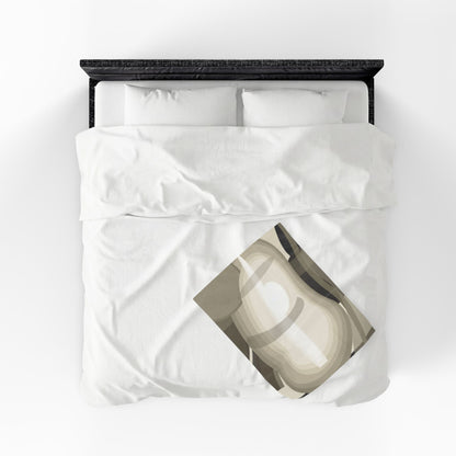 Abstract Neutral Shapes Velveteen Plush Blanket | Modern Minimalist Art