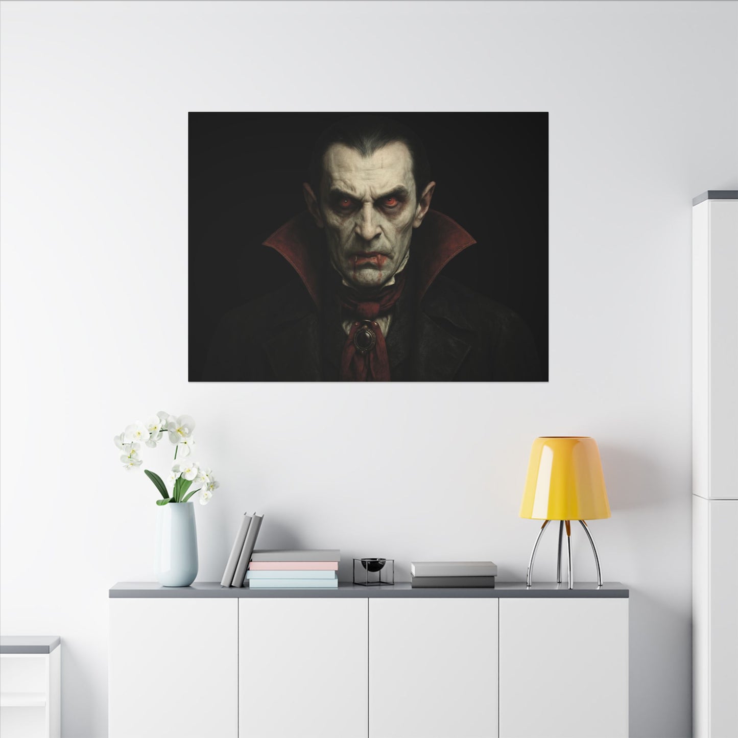 Vampire Portrait Canvas Wall Art – Gothic Dracula Print on Canvas