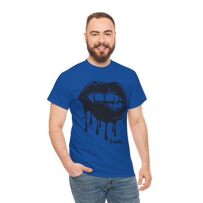 Edgy Graphic Tee - Dripping Lips Design - Unisex Heavy Cotton Tee