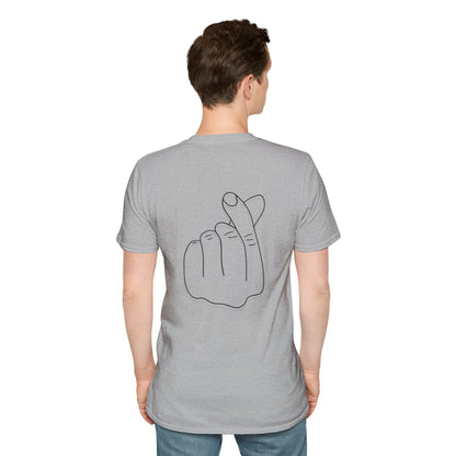 Trendy Unisex Softstyle T-Shirt with Love Hand Gesture Design