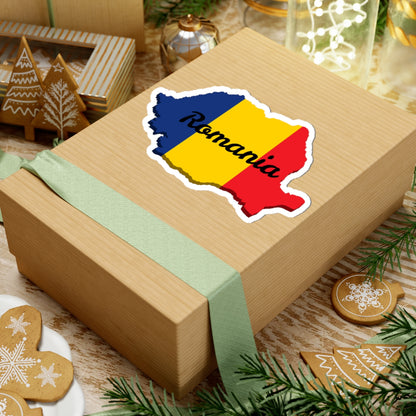 Romania Map Kiss-Cut Stickers | Travel Decor, Laptop Stickers, Gift for Romanians, Scrapbooking, Car Stickers