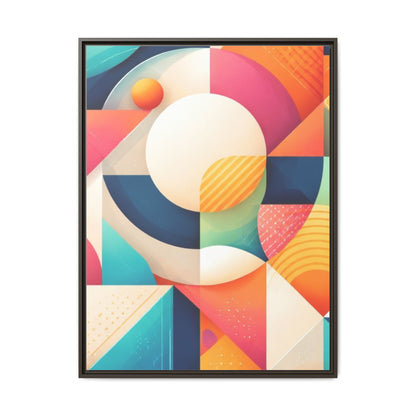 Colorful Geometric Abstract Art Matte Canvas Framed