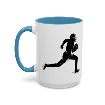 Football Player Themed Accent Coffee Mug, Sports Fan Gift, Unique Mug for Athletes, Coffee Lover, Game Day Essential - TRV