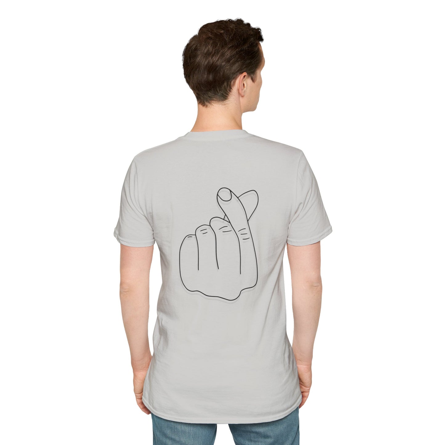 Trendy Unisex Softstyle T-Shirt with Love Hand Gesture Design