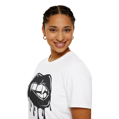 Edgy Graphic Unisex T-Shirt - Dripping Mouth Design, Cool Tee, Trendy Shirt, Hipster Top, Streetwear, Alternative Fashion, Holiday Gift