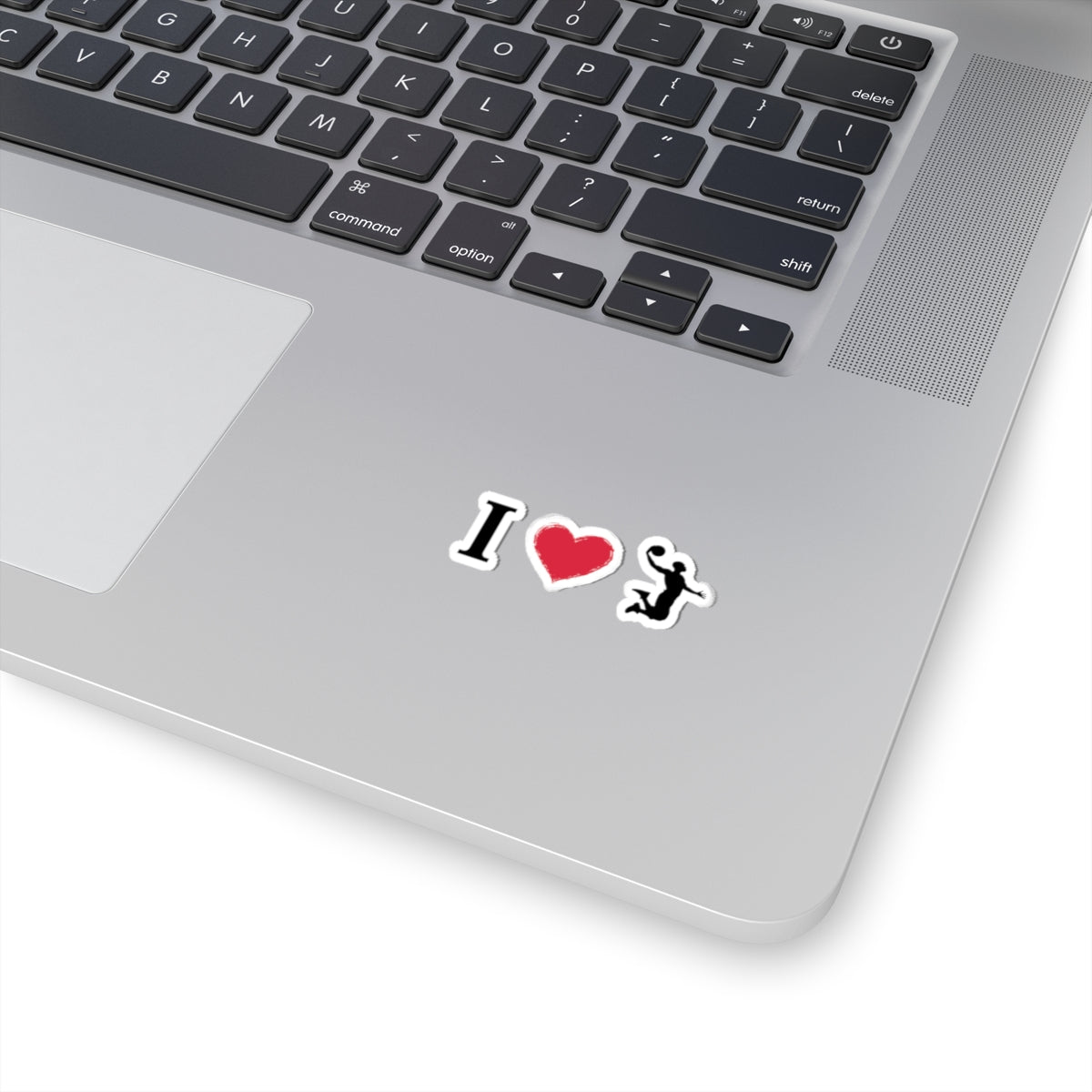 I Heart Basketball Sticker — Kiss-Cut Sports Decal for Laptops & Water Bottles