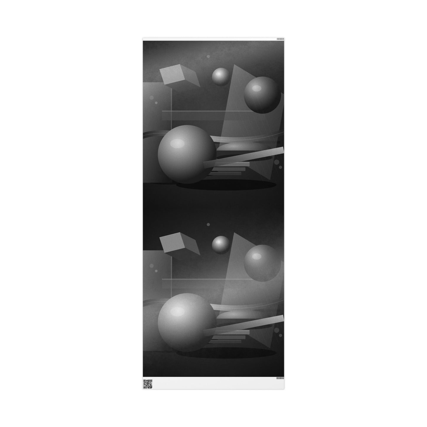 Geometric Shapes Black & Gray Wrapping Paper | Gift Wrap Roll
