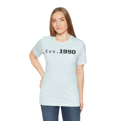 Unisex Est. 1990 Nostalgic Jersey Tee - Perfect Gift, Vintage Style, Retro Fashion, Birthday Celebration, Casual Wear - TRV