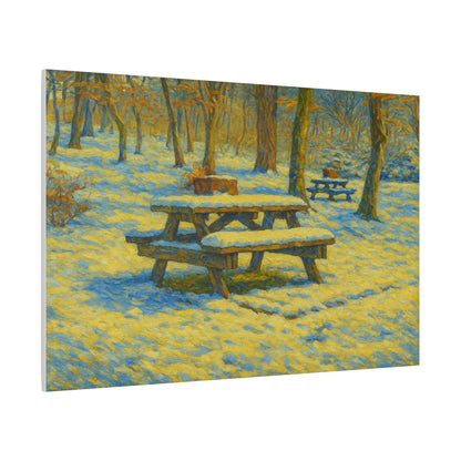 Winter Picnic Canvas Art Print, Cozy Home Decor, Seasonal Wall Art, Nature-Inspired Artwork, Perfect for Holidays - TRV